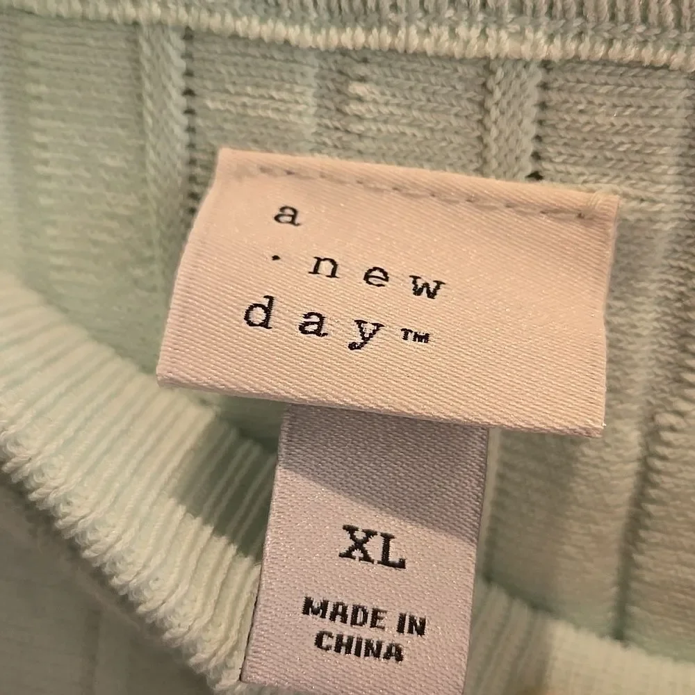 Womens Xlarge Pleated Sweater Skirt A New Day Mint Green Fall Size Xl - Picture 11 of 16